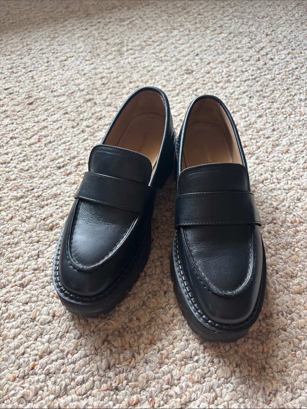 & Other Stories Black Leather Penny Loafers